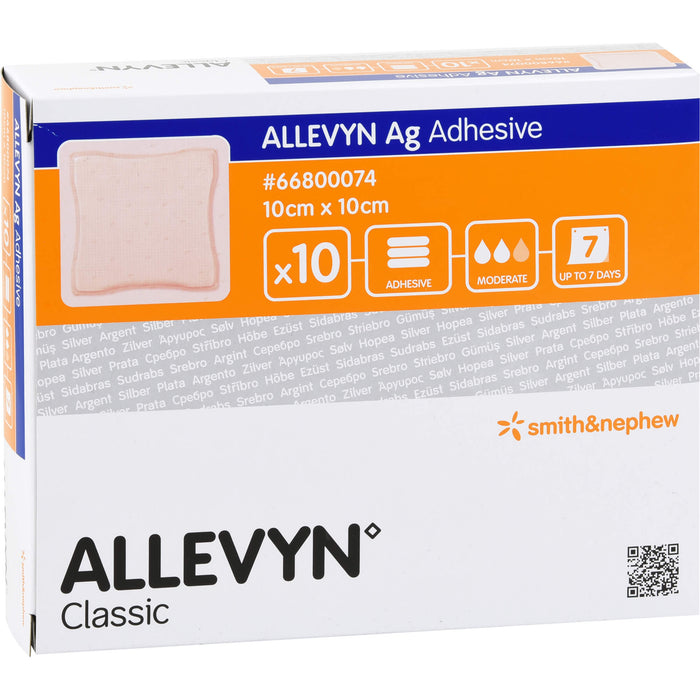 ALLEVYN Ag Adhesive 10x10cm Verband, 10 St VER