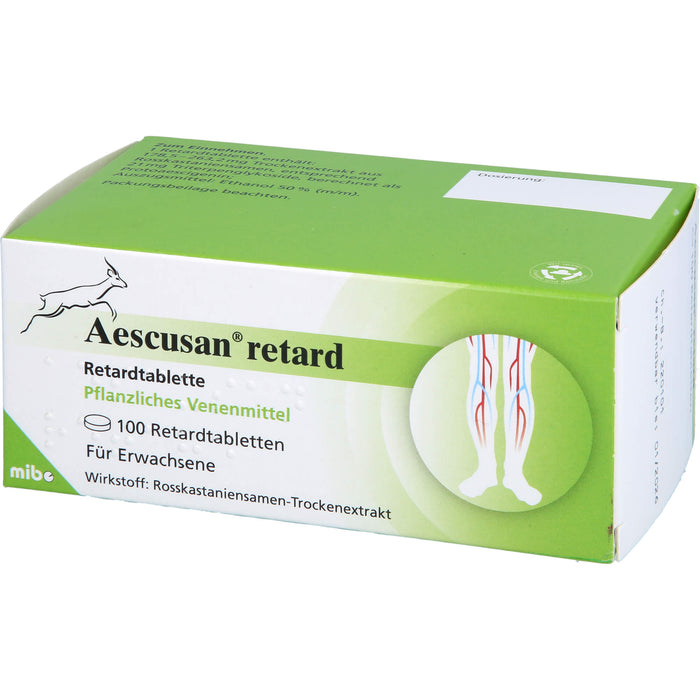 Aescusan Retardtabletten pflanzliches Venenmittel, 100 pc Tablettes