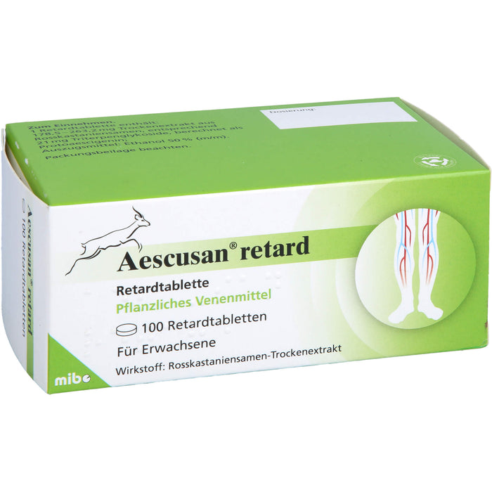 Aescusan Retardtabletten pflanzliches Venenmittel, 100 pcs. Tablets