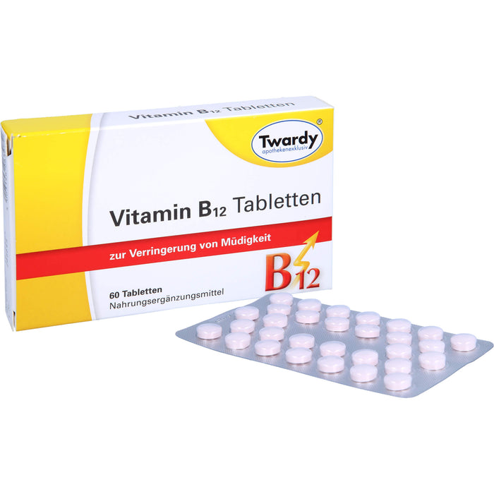 Twardy Vitamin B12 Tabletten zur Verringerung von Müdigkeit, 60 pcs. Tablets