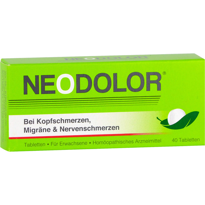 NEODOLOR Tabletten bei Kopfschmerzen, Migräne & Nervenschmerzen, 40 pcs. Tablets