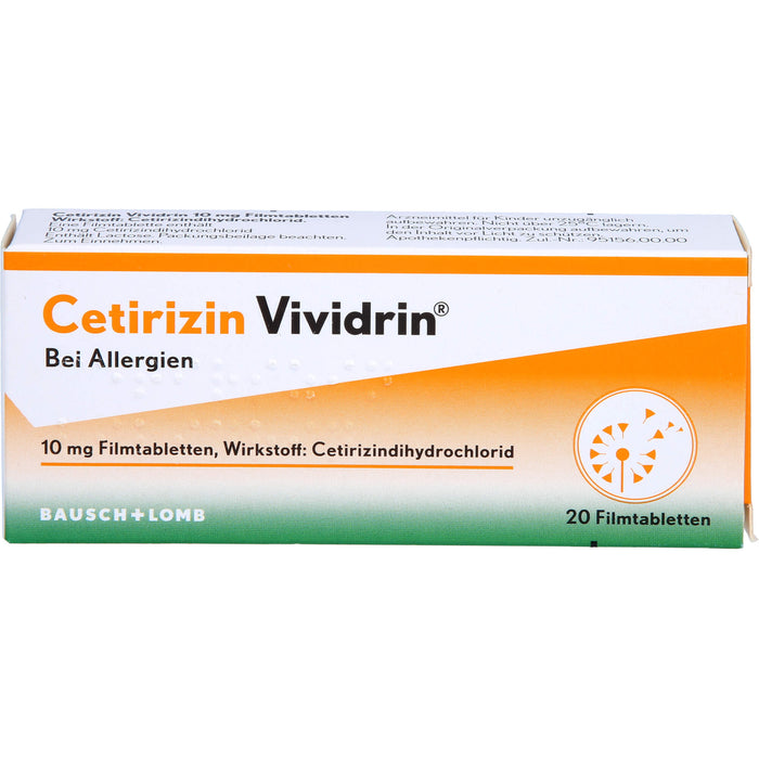 Cetirizin Vividrin 10 mg Filmtabletten, 20 pc Tablettes