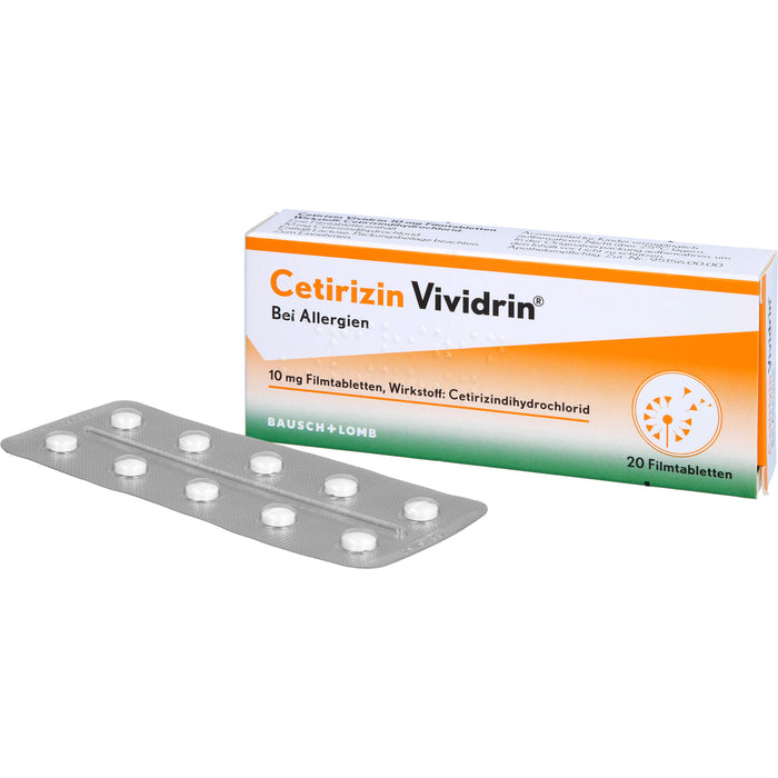 Cetirizin Vividrin 10 mg Filmtabletten, 20 pcs. Tablets