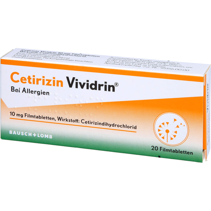 Cetirizin Vividrin 10 mg Filmtabletten, 20 pcs. Tablets