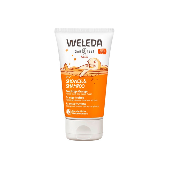 WELEDA Kids 2in1 Shower&Shampoo Fruchtige Orange, 150 ml Duschgel