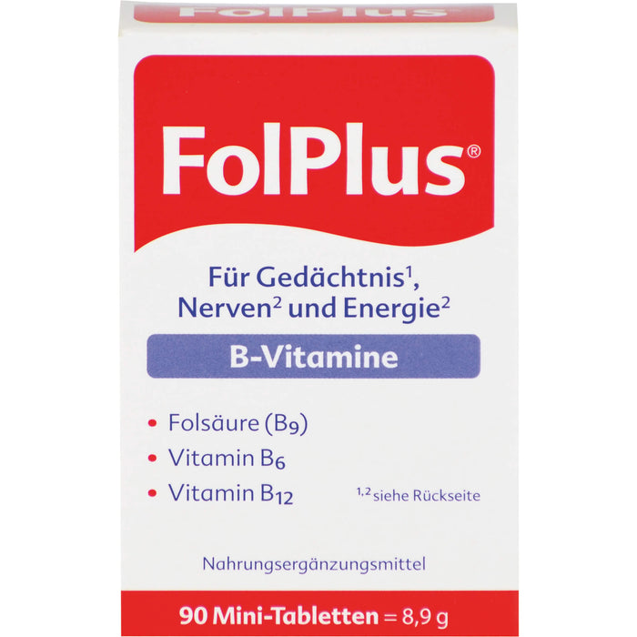 FolPlus Mini-Tabletten für Gedächtnis, Nerven und Energie, 90 pc Tablettes