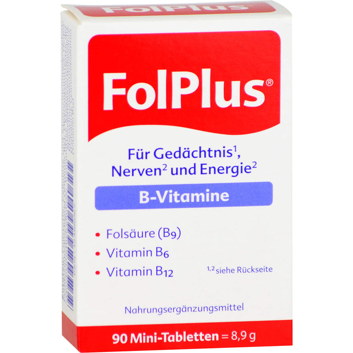 FolPlus Mini-Tabletten für Gedächtnis, Nerven und Energie, 90 pc Tablettes