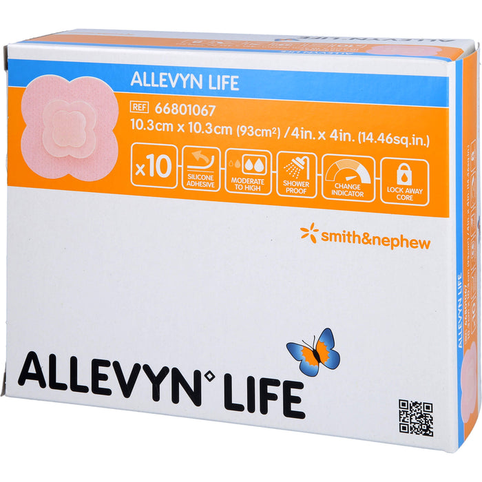 ALLEVYN Life 10,3x10,3 cm Silikonschaumverband, 10 St VER