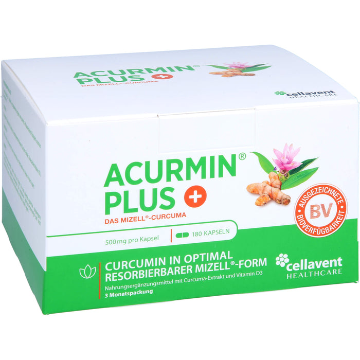 ACURMIN Plus Mizell-Curcuma Kapseln, 180 St. Kapseln