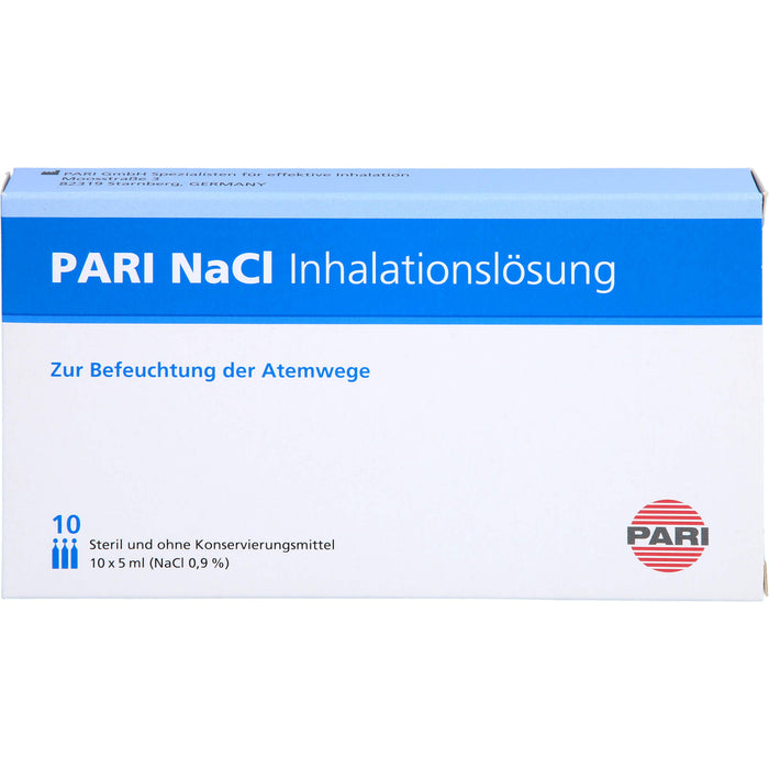 PARI NaCl Inhalationslösung zur Befeuchtung der Atemwege, 10 pcs. Ampoules