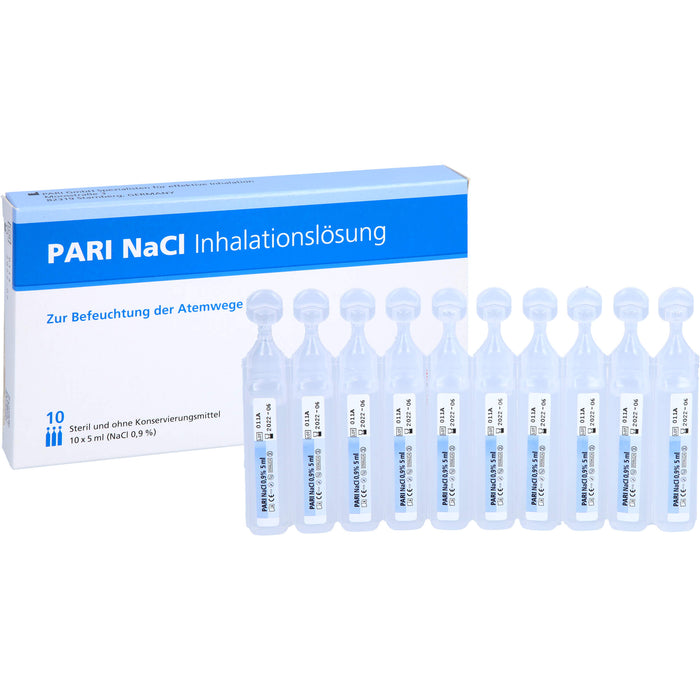 PARI NaCl Inhalationslösung zur Befeuchtung der Atemwege, 10 pcs. Ampoules