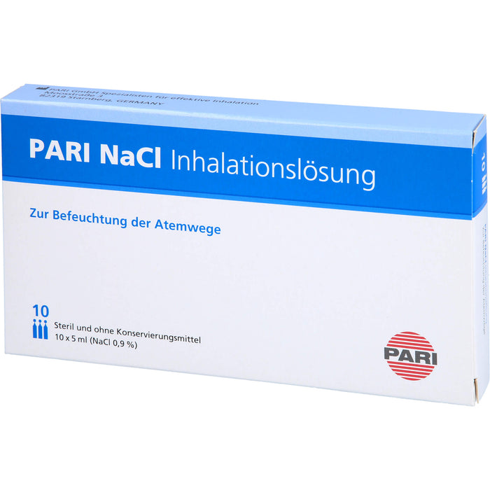 PARI NaCl Inhalationslösung zur Befeuchtung der Atemwege, 10 pc Ampoules