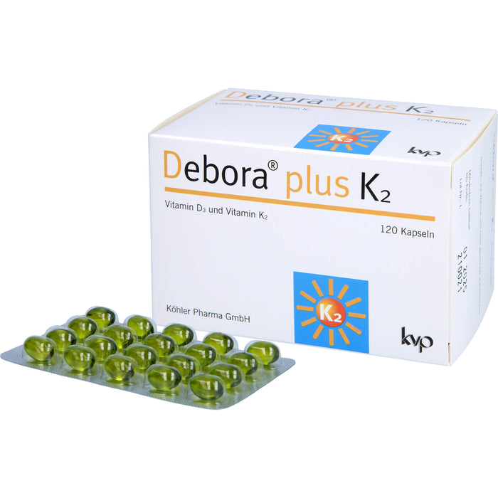 Debora plus K2 Vitamin D3 und Vitamin K2 Kapseln, 120 pcs. Capsules