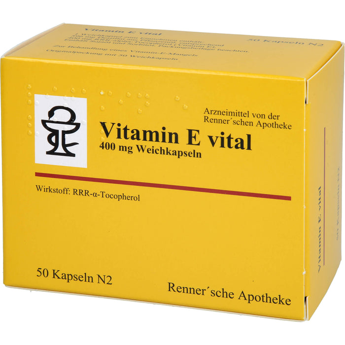 Vitamin E Vital 400 mg Rennersche Apotheke Weichkapseln, 50 St WKA