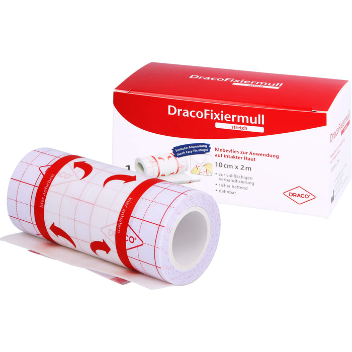 DracoFixiermull stretch hypoallergenes Klebevlies 10 cm x 2 m, 1 pcs. Patch