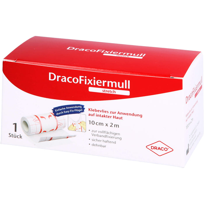 DracoFixiermull stretch hypoallergenes Klebevlies 10 cm x 2 m, 1 pc Pansement