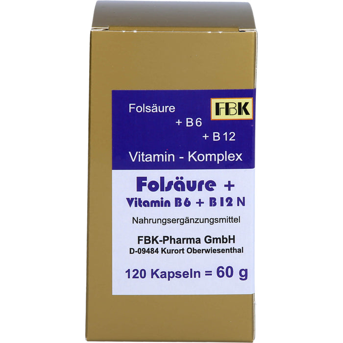 Folsäure+Vitamin B6+B12 Komplex N Kapseln, 120 St KAP