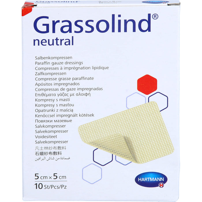 GRASSOLIND Salbenkompressen 5x5 cm steril, 10 St KOM