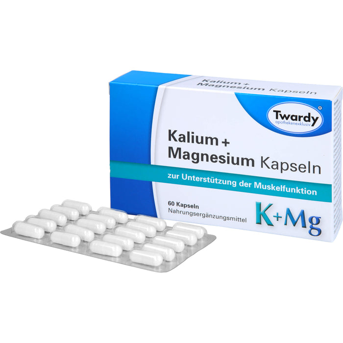 Twardy Kalium + Magnesium Kapseln zur Unterstützung der Muskelfunktion, 60 pcs. Capsules