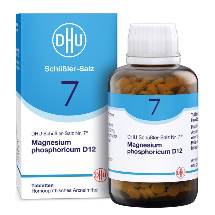 DHU Schüßler-Salz Nr. 7 Magnesium phosphoricum D12 – Das Mineralsalz der Muskeln und Nerven – das Original – umweltfreundlich im Arzneiglas, 900 pc Tablettes