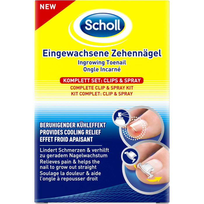 Scholl Eingewachsene Zehennägel Komplett Set Clips & Spray, 1 St. Set