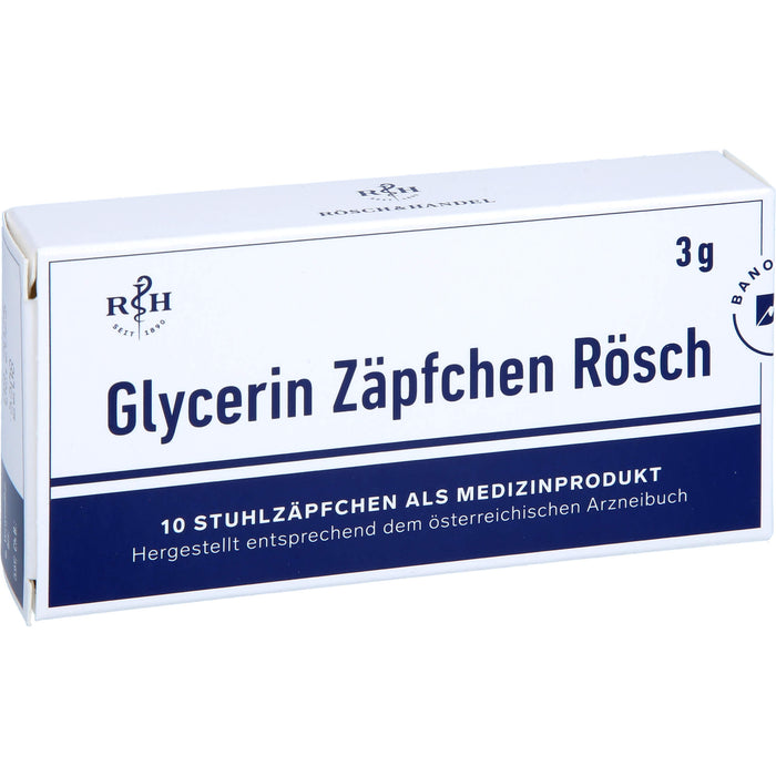 Glycerin Zäpfchen Rösch, 10 pc Suppositoires