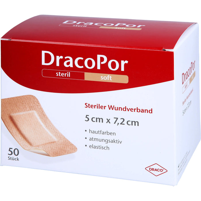 DRACOPOR Wundverband 5x7,2 cm steril hautfarben, 50 St PFL