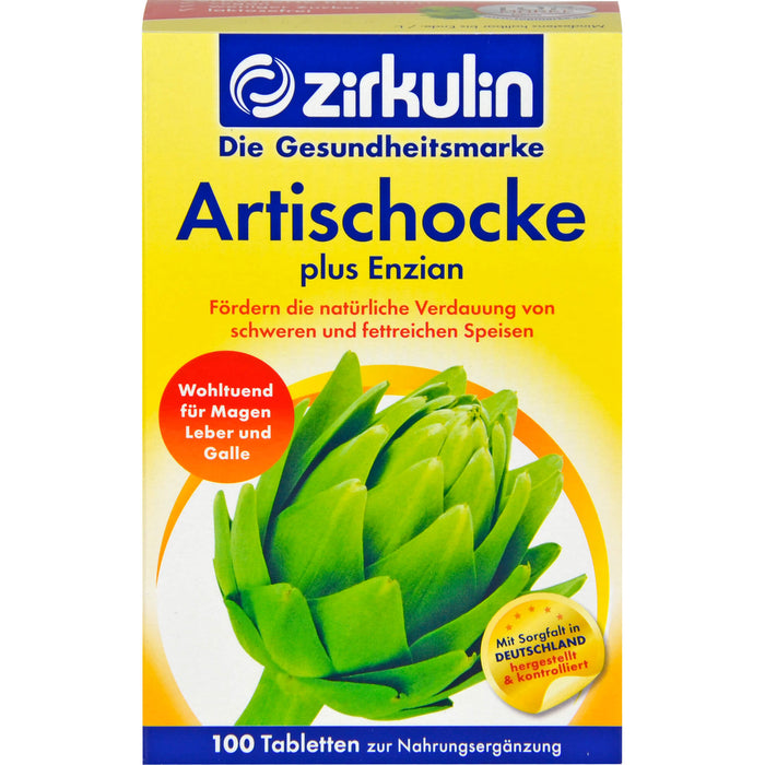 zirkulin Artischocke plus Enzian Tabletten, 100 St. Tabletten