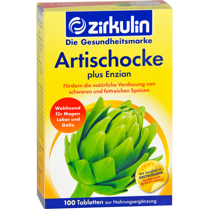 zirkulin Artischocke plus Enzian Tabletten, 100 pc Tablettes