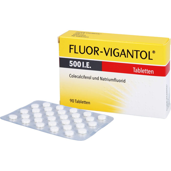 FLUOR-VIGANTOL 500 I.E. Tabletten zur Vorbeugung gegen Rachitis und Zahnkaries, 90 St. Tabletten