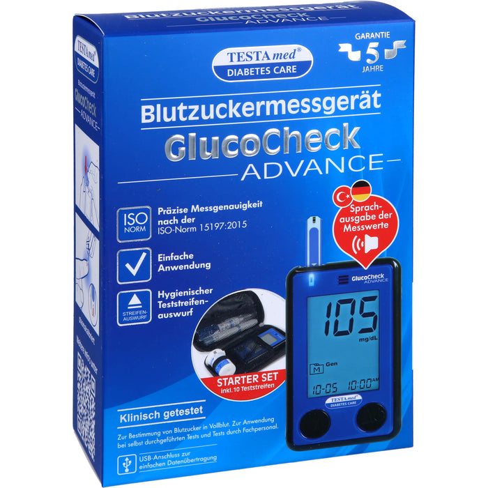 TESTAmed GlucoCheck Advance Blutzuckermessgerät, 1 pc Dispositif