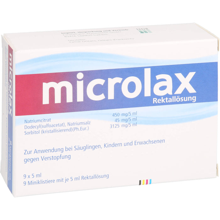 microlax Miniklistier Rektallösung Reimport EurimPharm, 9 pc Lavements