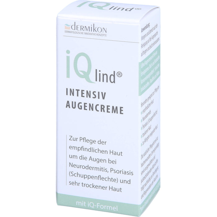 iQlind Intensiv Augencreme mit Hyaluronsäure zur Pflege der Haut der Augenregion, 15 ml Cream