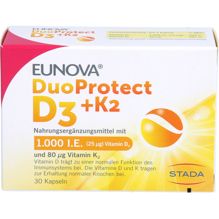 EUNOVA DuoProtect D3 + K2 Tropfen, 30 pc Capsules