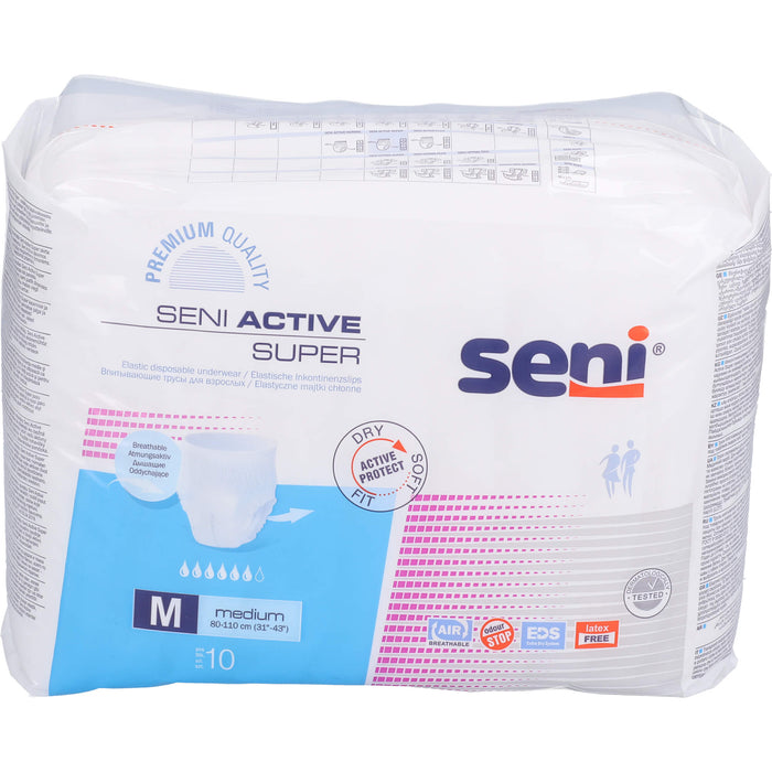 Seni Active Super Gr. Medium Windelhosen bei Inkontinenz, 10 St. Windelhosen