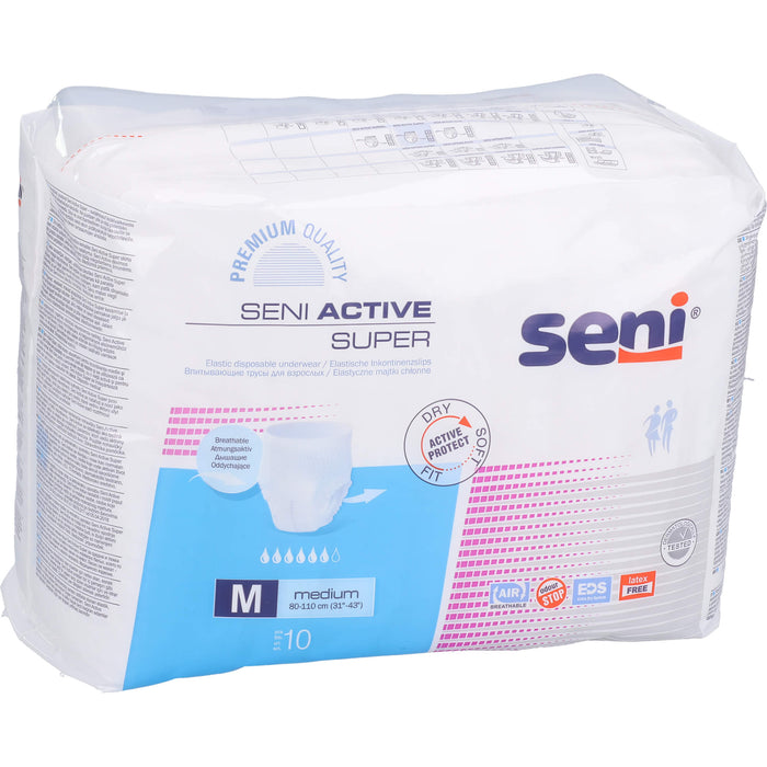 Seni Active Super Gr. Medium Windelhosen bei Inkontinenz, 10 St. Windelhosen