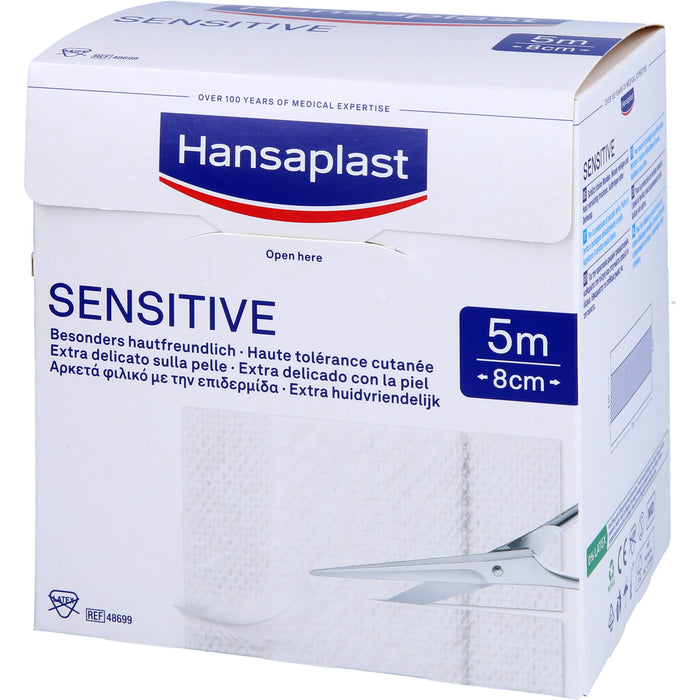 Hansaplast Sensitive 5 m x 8 cm Rolle, 1 pc Pansement