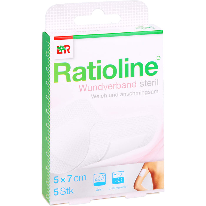 Ratioline Wundverband 7x5 cm steril, 5 St. Wundauflagen