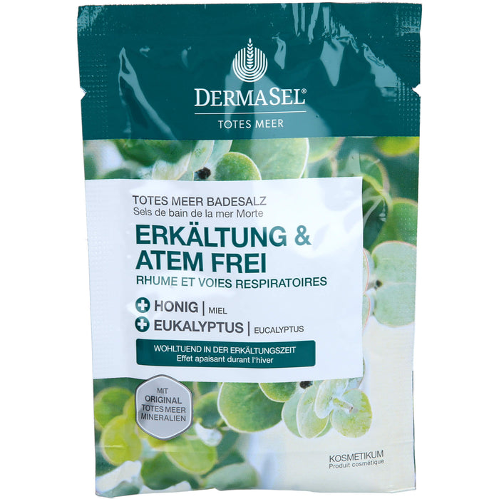 DermaSel Totes Meer Badesalz Erkältung & Atemfrei, 80 g Badezusatz