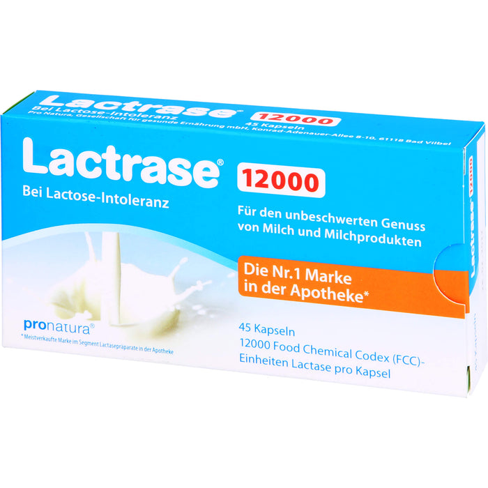 Lactrase 12000 bei Lactose-Intoleranz Kapseln, 45 pcs. Capsules