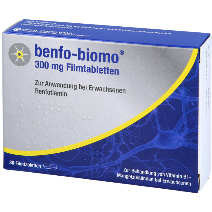 benfo-biomo 300 mg Filmtabletten bei Vitamin B1-Mangelzuständen, 30 pc Tablettes