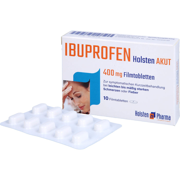 Ibuprofen Holsten akut 400 mg Filmtabletten, 10 pc Tablettes