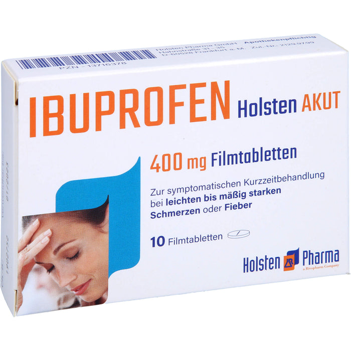 Ibuprofen Holsten akut 400 mg Filmtabletten, 10 pc Tablettes