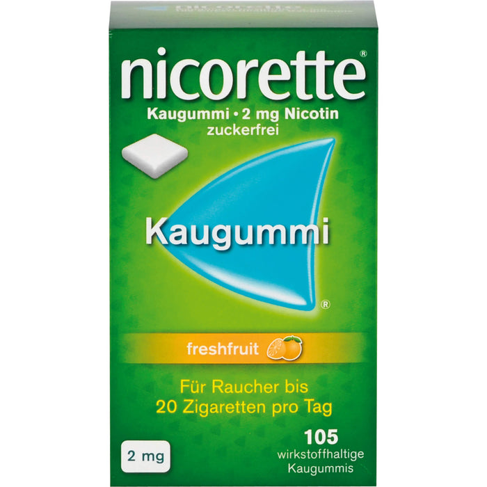 nicorette freshfruit 2 mg Kaugummi Reimport Kohlpharma, 105 pc Gomme à mâcher