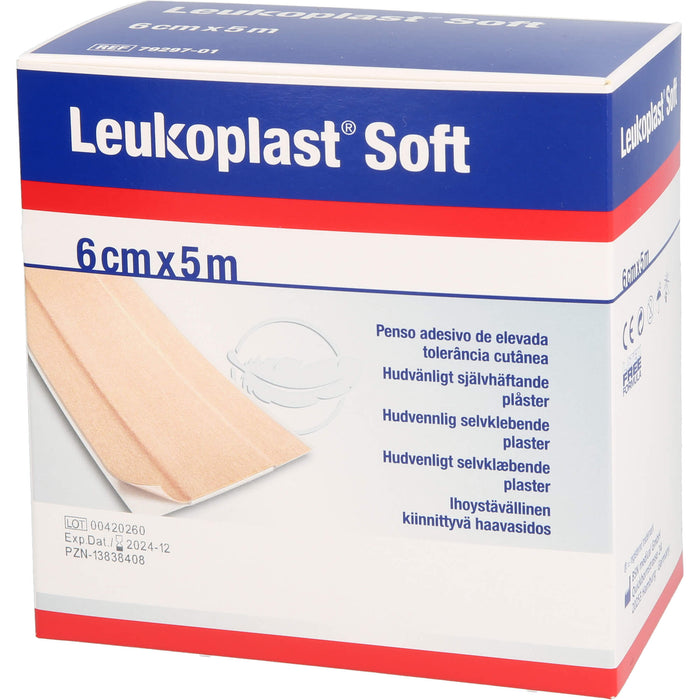 Leukoplast Soft Pflaster 6 cm x 5 m Rolle, 1 St PFL