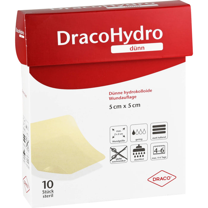 DracoHydro dünn Transparenter Hydrokolloider Wundverband, 10 St VER