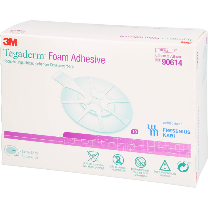 Tegaderm Foam Adhesive 6,9x7,6 cm oval 90614, 10 St VER