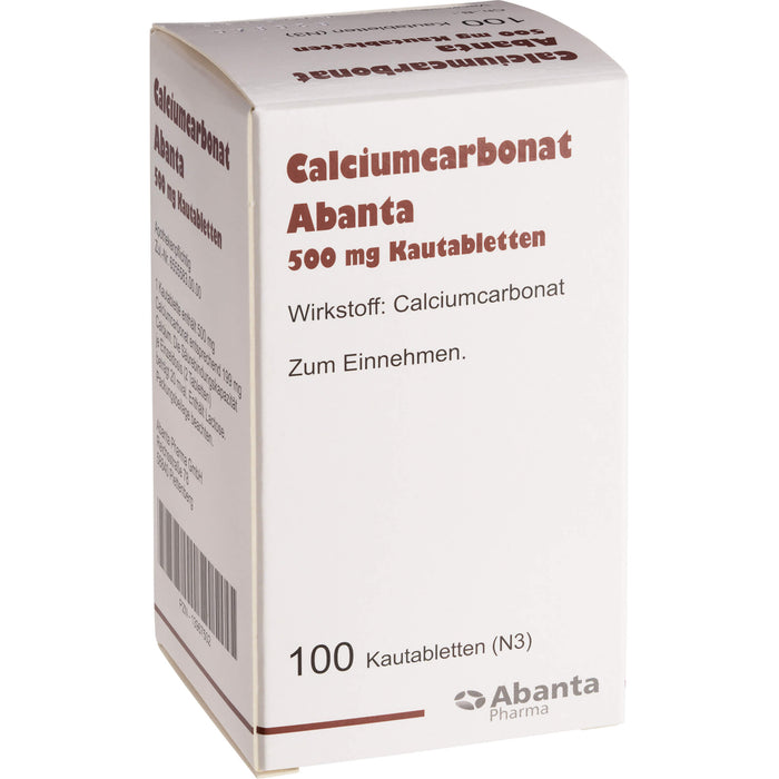 Calciumcarbonat Abanta 500 mg Kautabletten, 100 St KTA