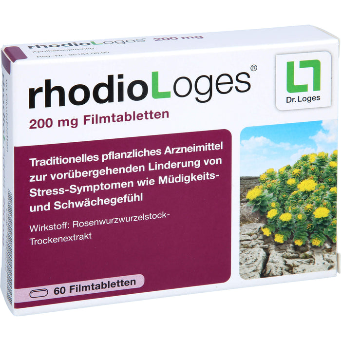 rhodioLoges 200 mg Filmtabletten zur vorübergehenden Linderung von Stress-Symptomen, 60 St. Tabletten