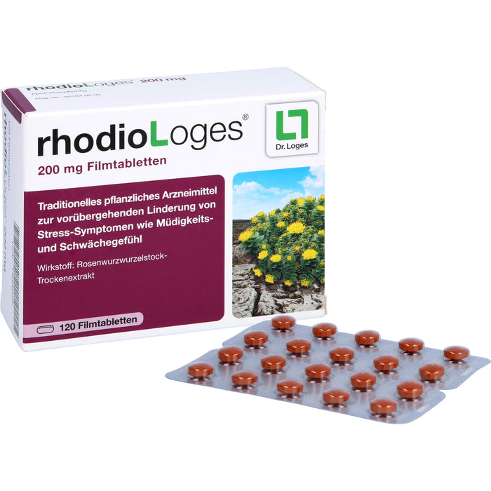 rhodioLoges 200 mg Filmtabletten zur vorübergehenden Linderung von Stress-Symptomen, 120 pcs. Tablets